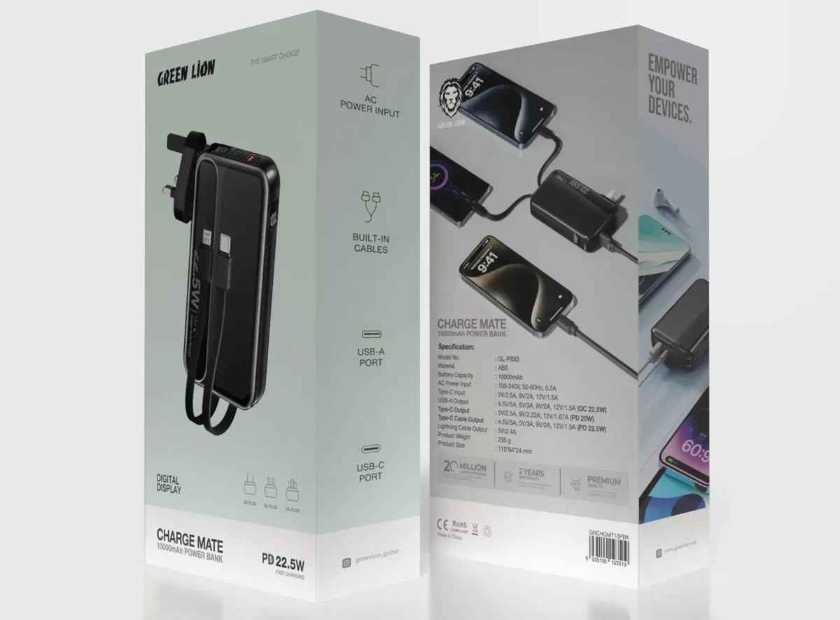 Green Lion Charge Mate Power Bank 10000 Mah PD 22 5w Black – image 3