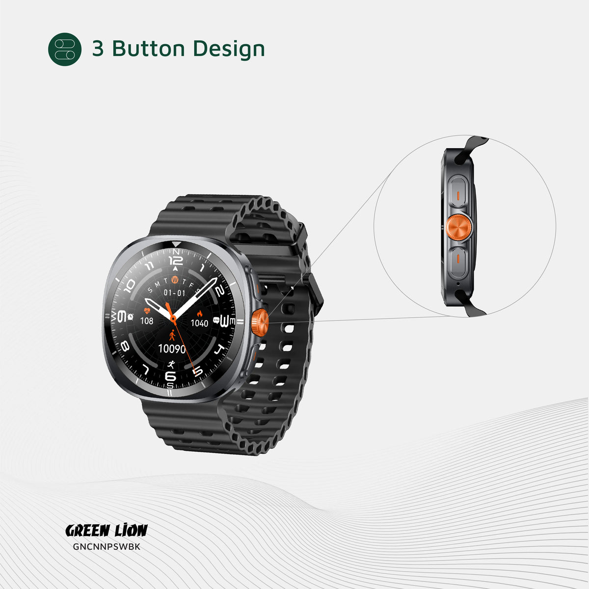 Green Lion Connect Pro Smart Watch - Black – image 9