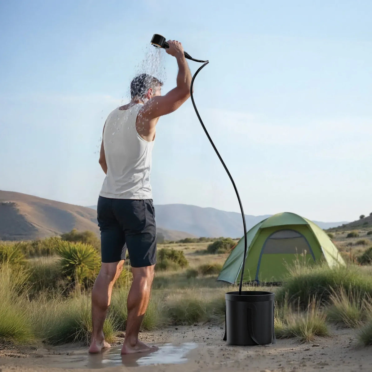 Green Lion Camping Shower with Intelligent Digital Display Black – image 4