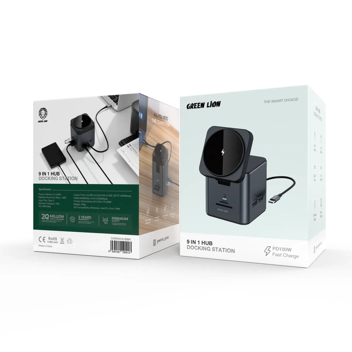 Green Lion 9 in 1 Hub Docking Station Black – image 4