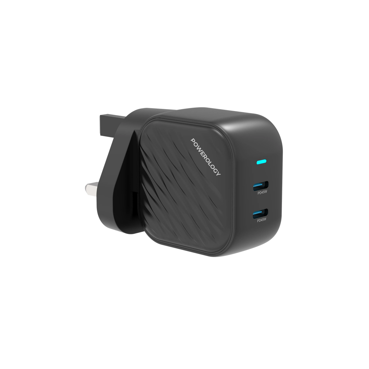 Powerology Gan Dual USB C Wall Charger Black – image 5