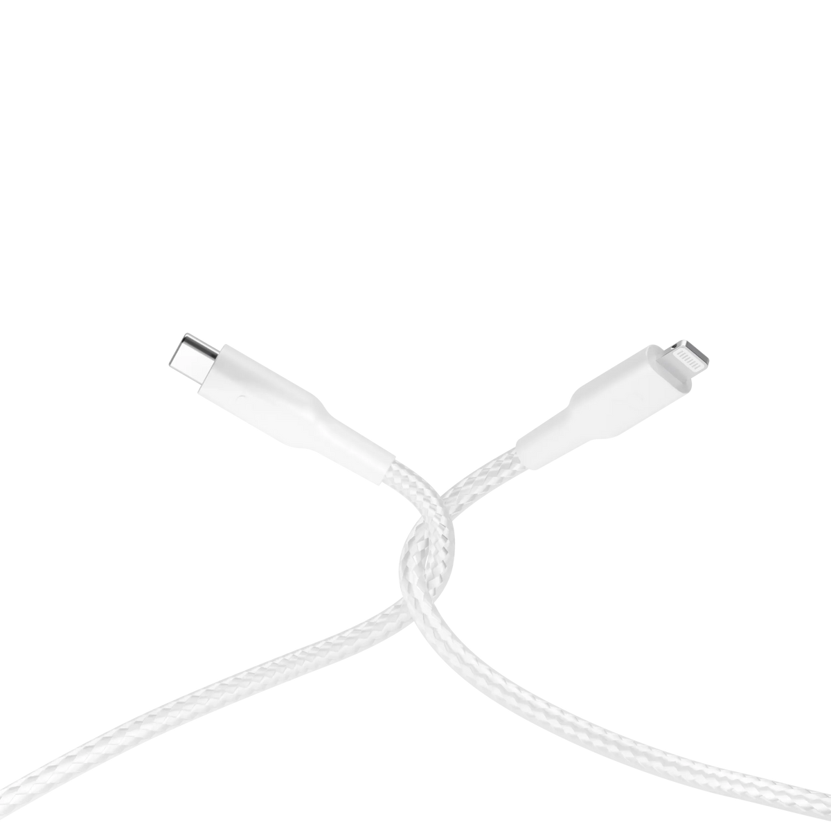 Powerology Braided USB-C Lightning Data&Fast Charge Cable 30 Cm/0.98 ft - White – image 4