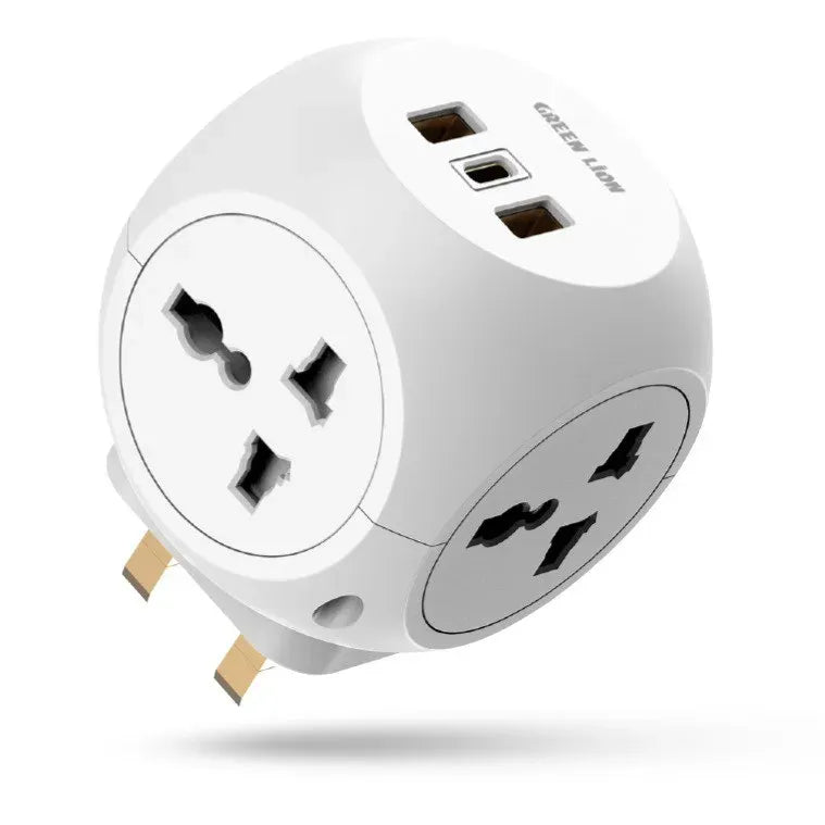 Green Lion Multi Port Travel Adapter White – image 3