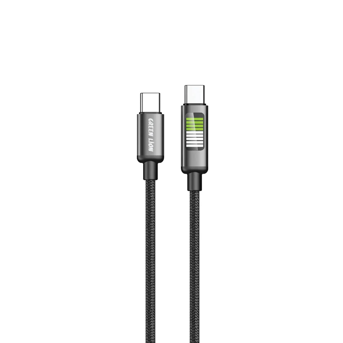 Green Lion LED Braided USB C to USB C Cable Black – image 2