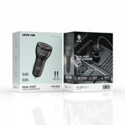 Green Lion Dual Port Car Charger 50 W(PD 30 W+QC 20 W)With USB-Cto USB-C Cable 1 M - Black