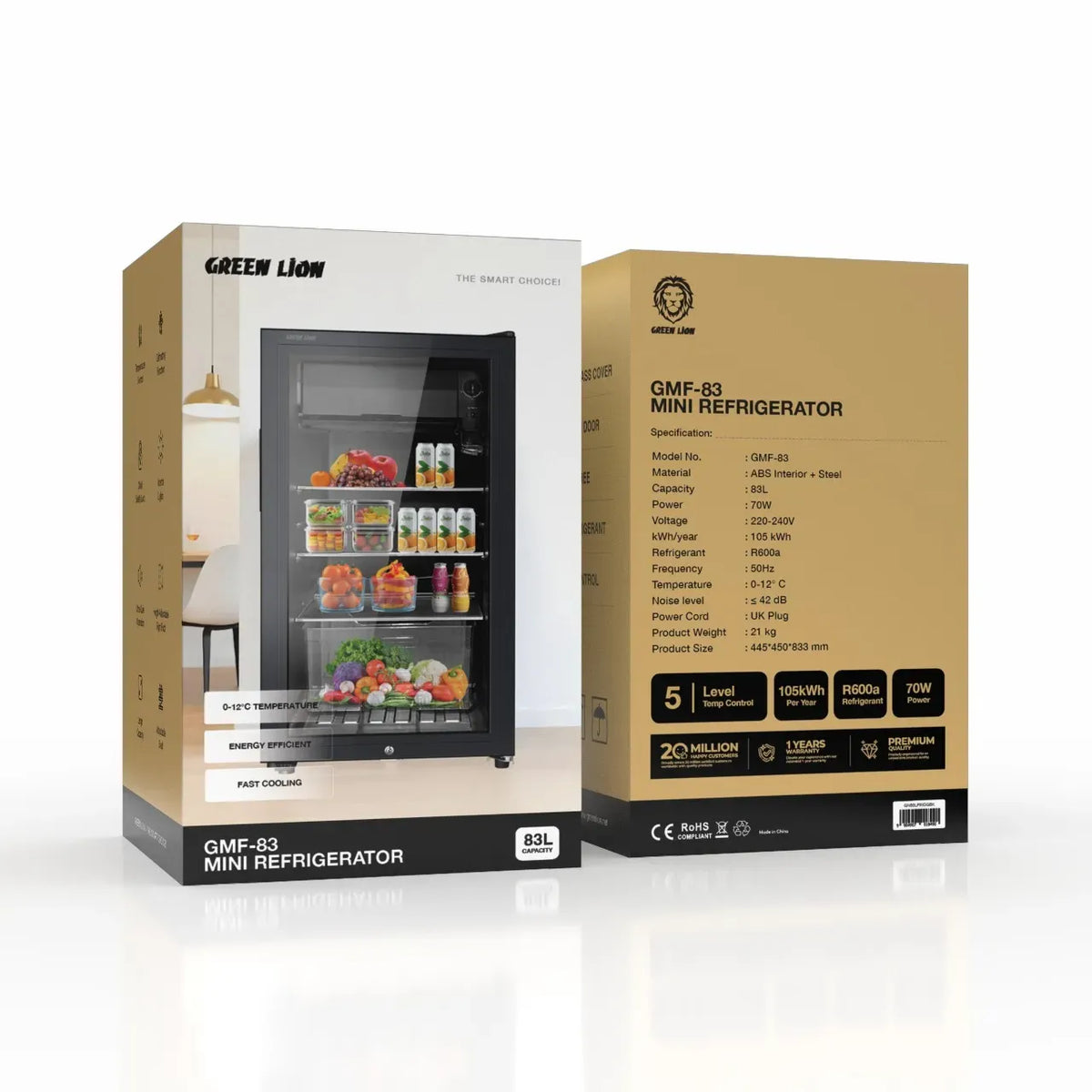 Green Lion GMF-83 Mini Refrigerator 83 L - Black – image 2