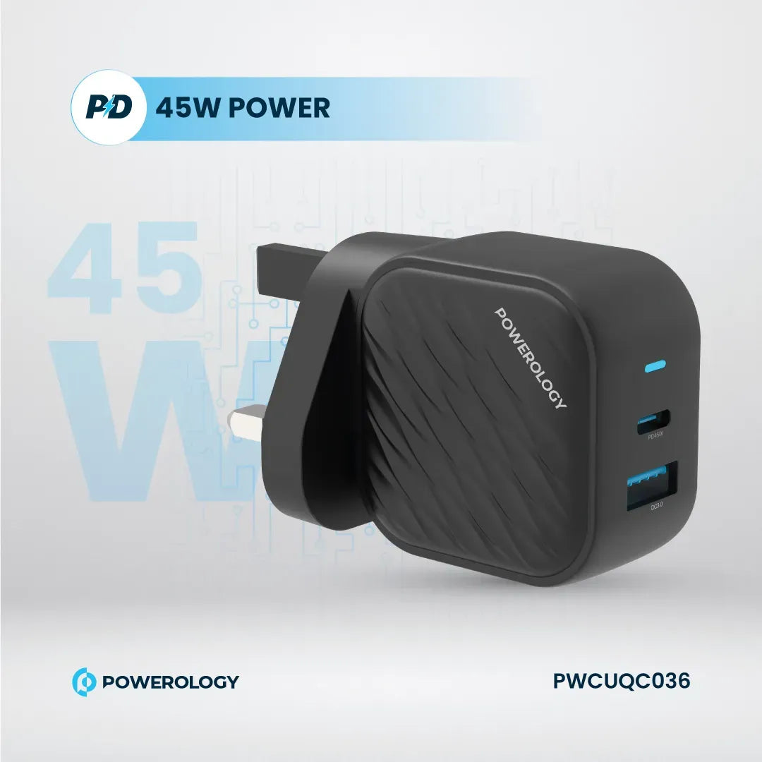 Powerology Gan Dual Port Wall Charger Black – image 10