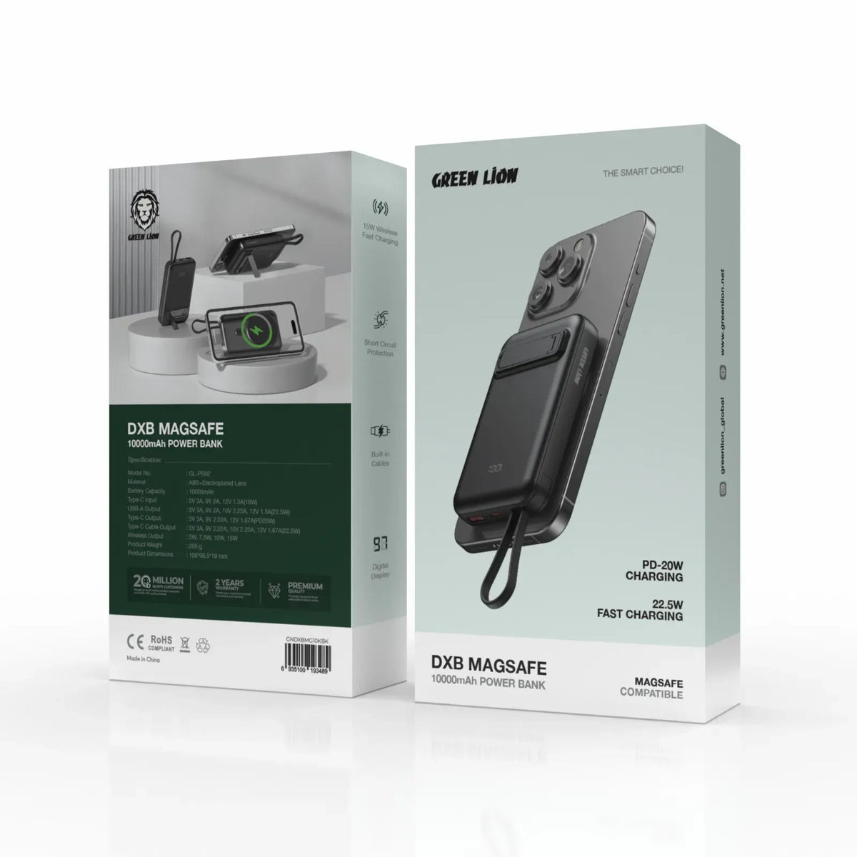 Green Lion DXBMAGSAFE Power Bank 10000 m Ah - Black