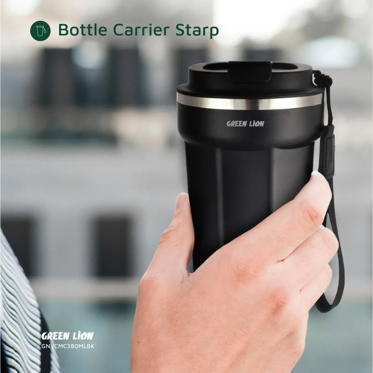 Green Lion Vacuum Mug 380 ml - Black – image 5