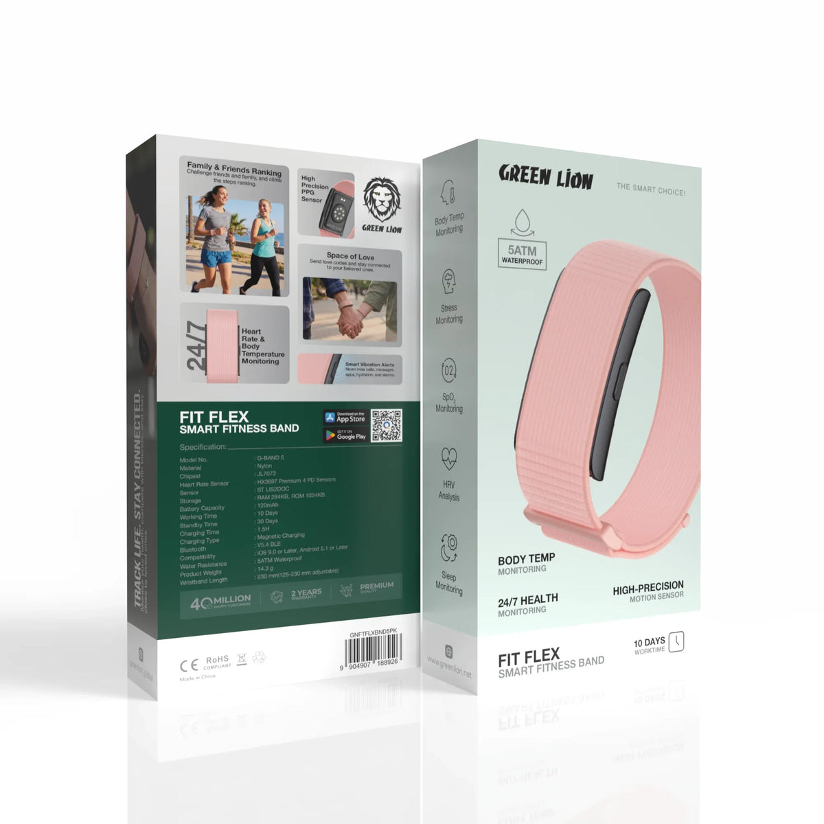 Green Lion Fit Flex Smart Fitness Band - Pink – image 8