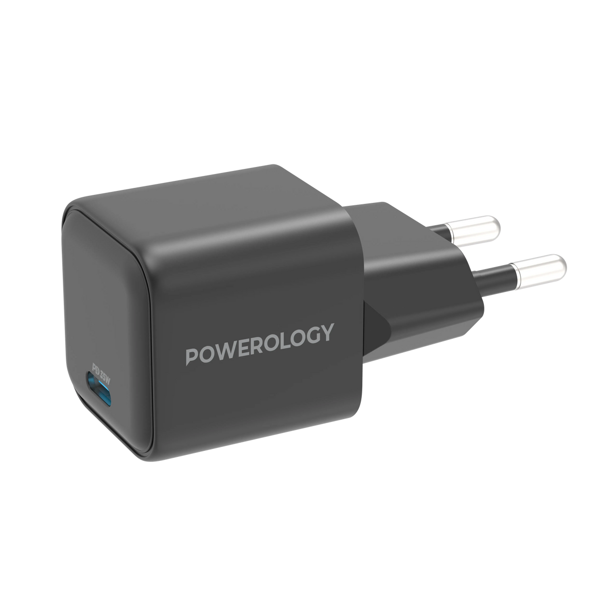 Powerology 35w Single Port Type C Gan Charger with Eu Plug Black – image 11