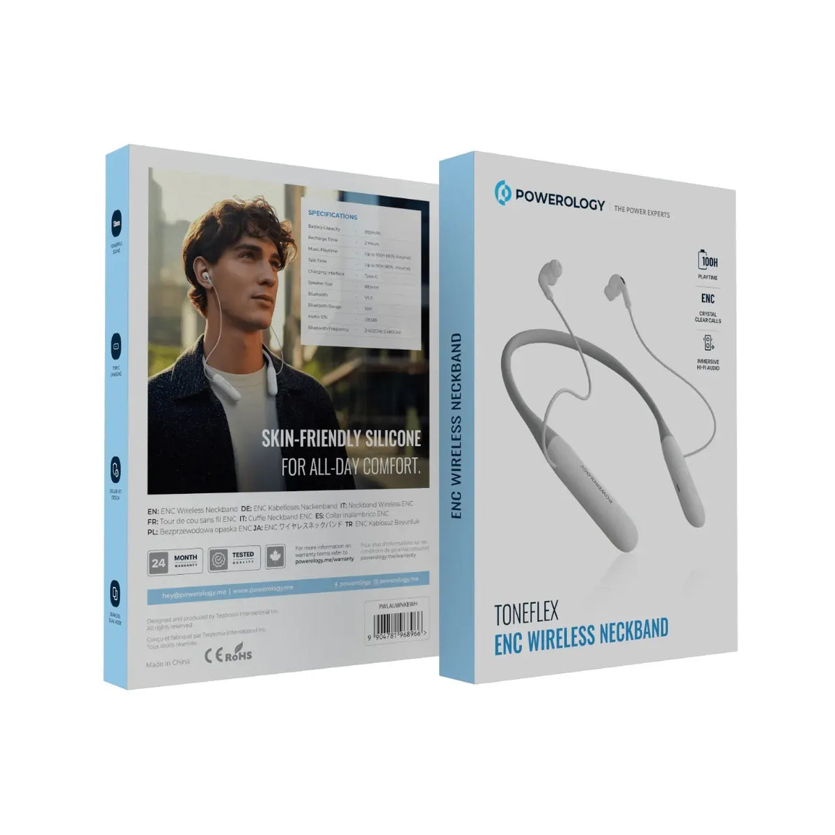 Powerology Toneflex ENC Wireless Neckband - White – image 2