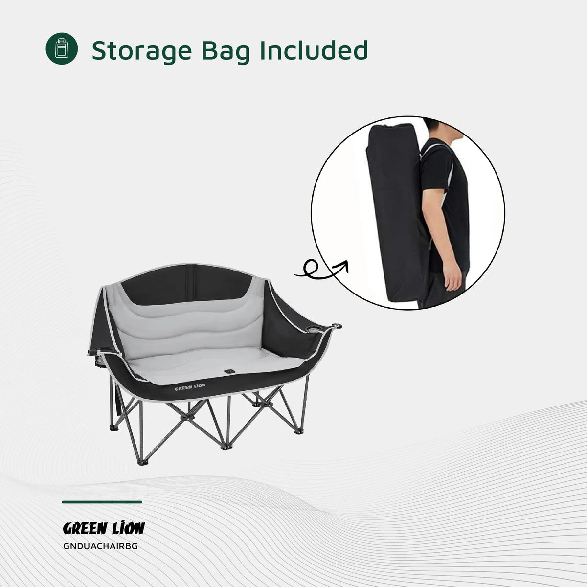Green Lion Double Camping Chair Beige – image 5