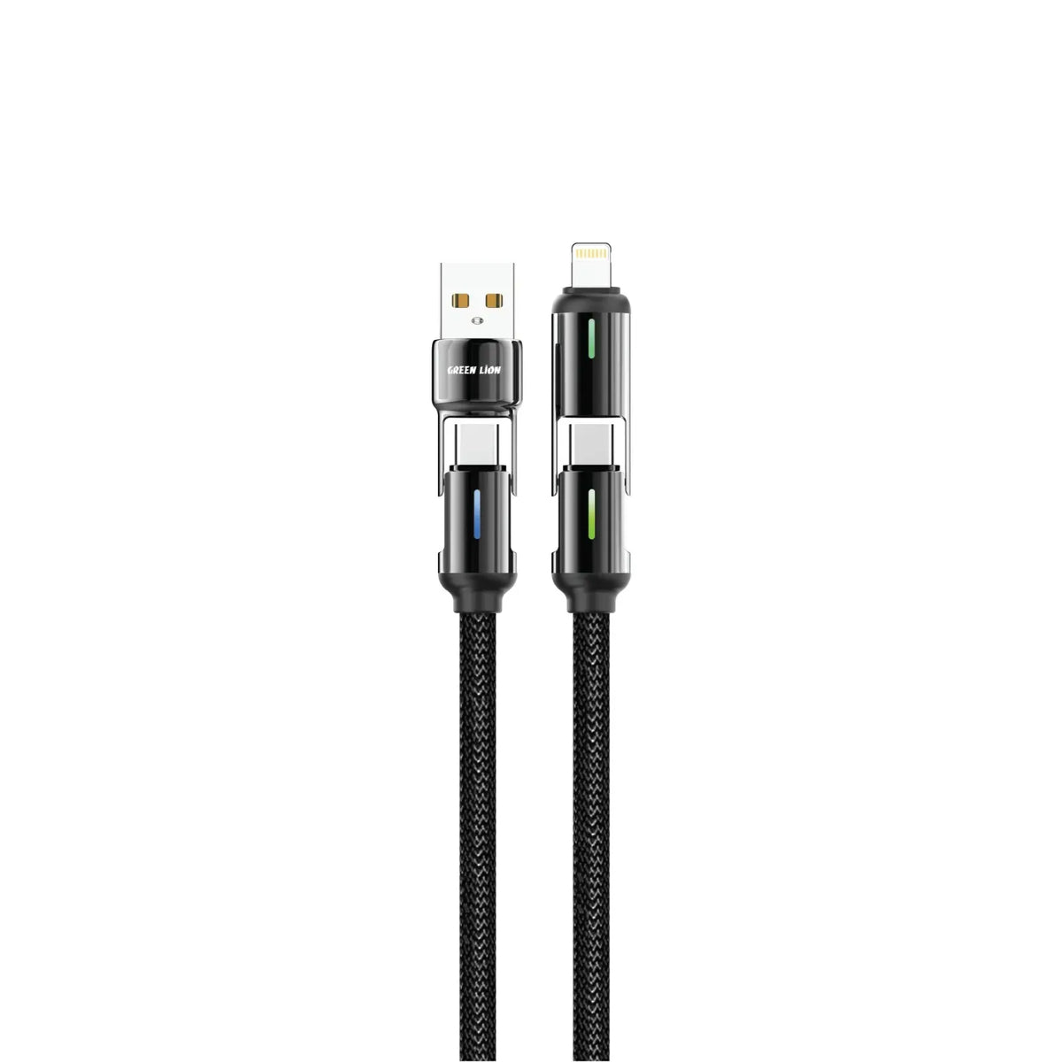 Green Lion 4 in 1 LED Braided Cable 60w Black – image 3