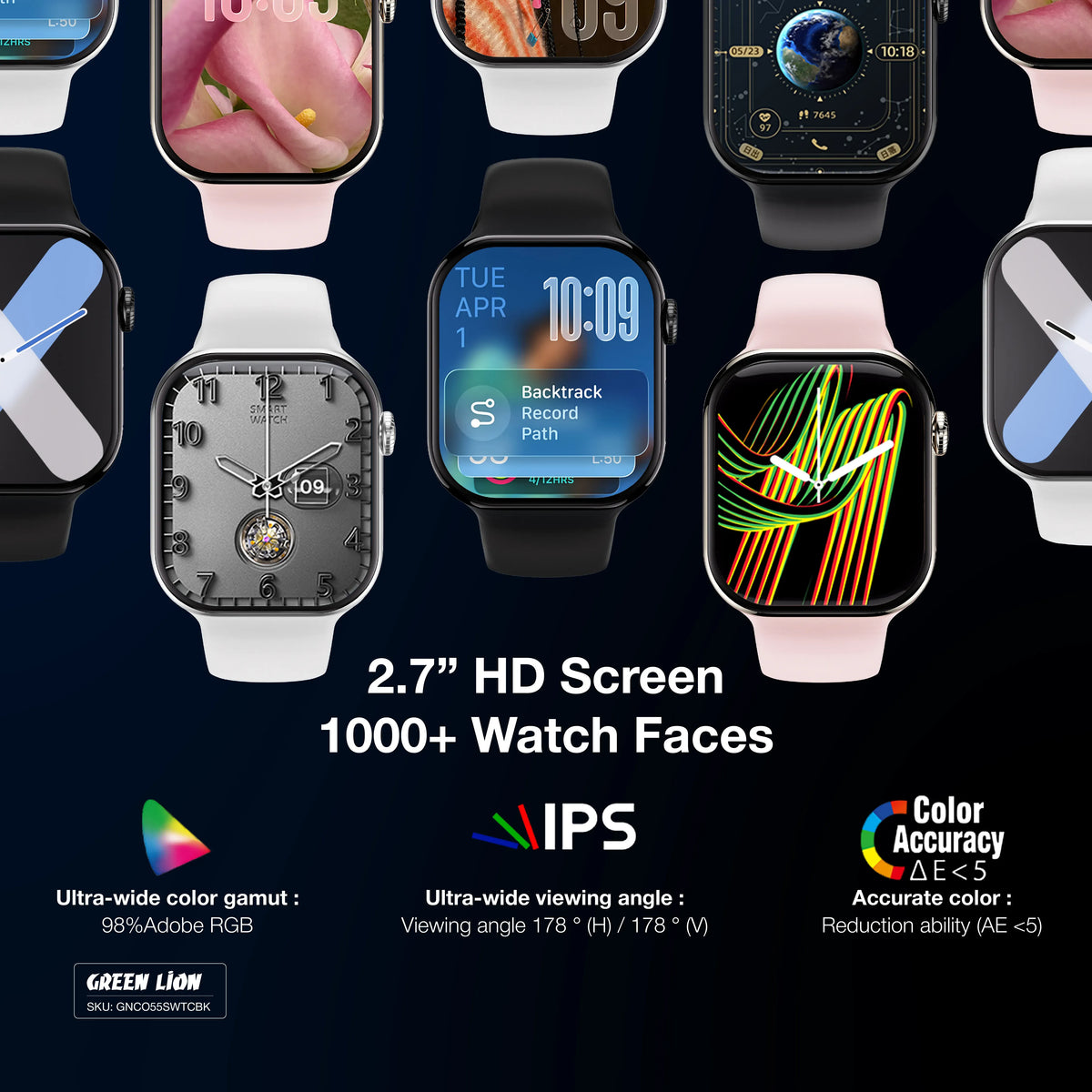 Green Lion Communicate Smart Watch - Black – image 8