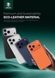Green Lion Leather Mag Safe Case - White