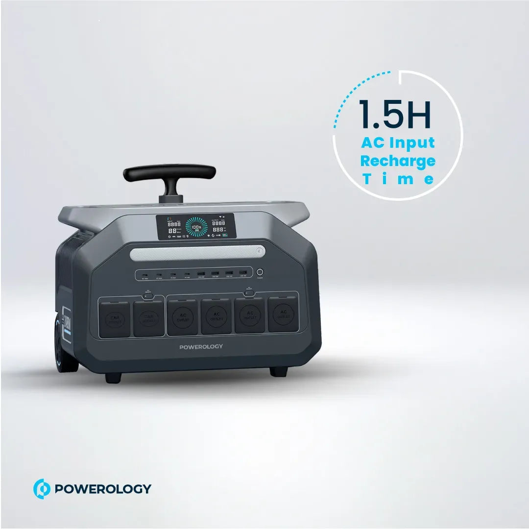 Powerology Solar Input Portable Generator Black – image 2