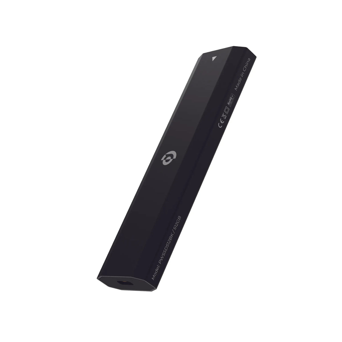 Powerology 512 GB Dual Protocol Portable SSD Drive Extremely Fast Transmission Rate - Black