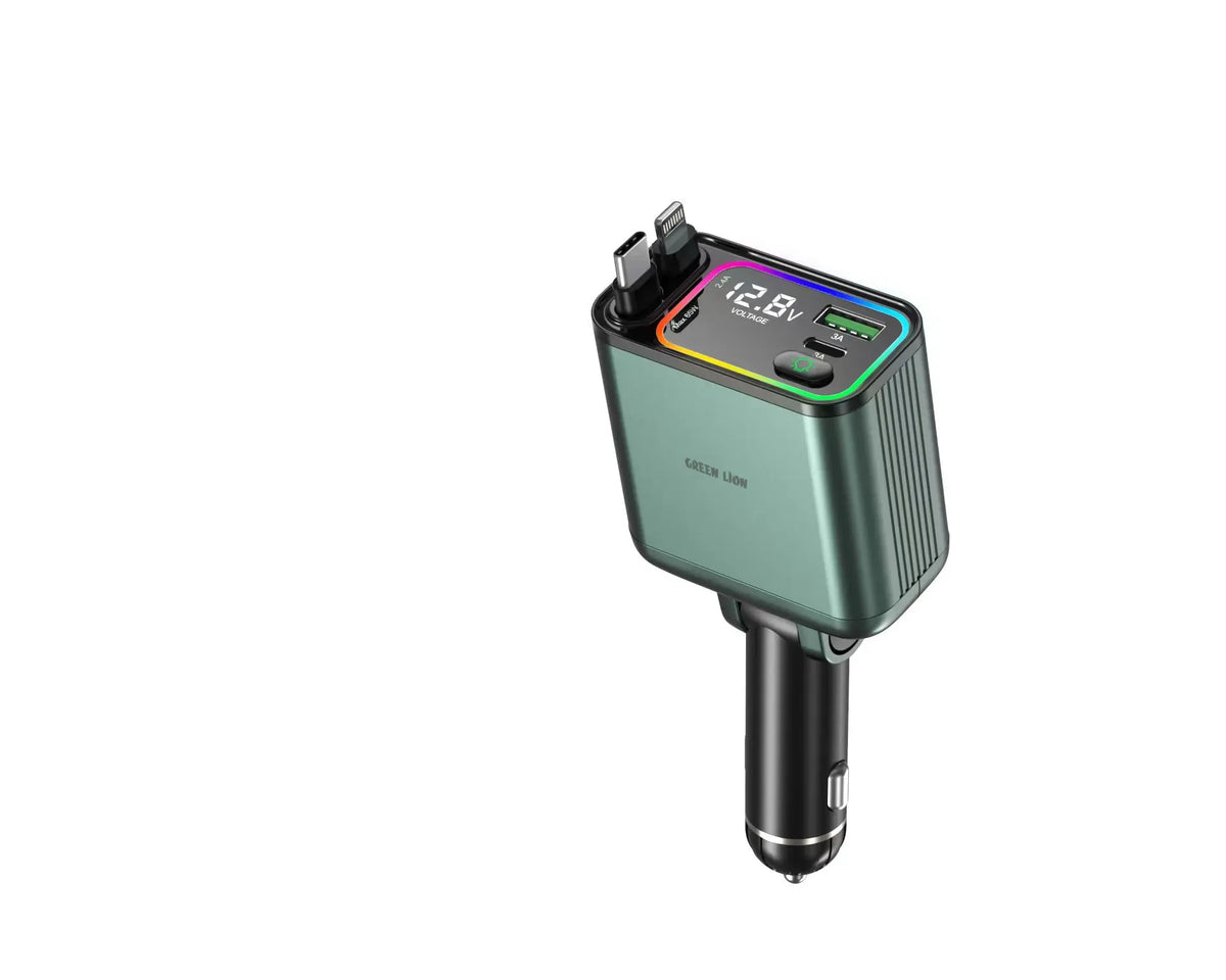 Green Lion Retractable 90w Car Charger Green – image 9