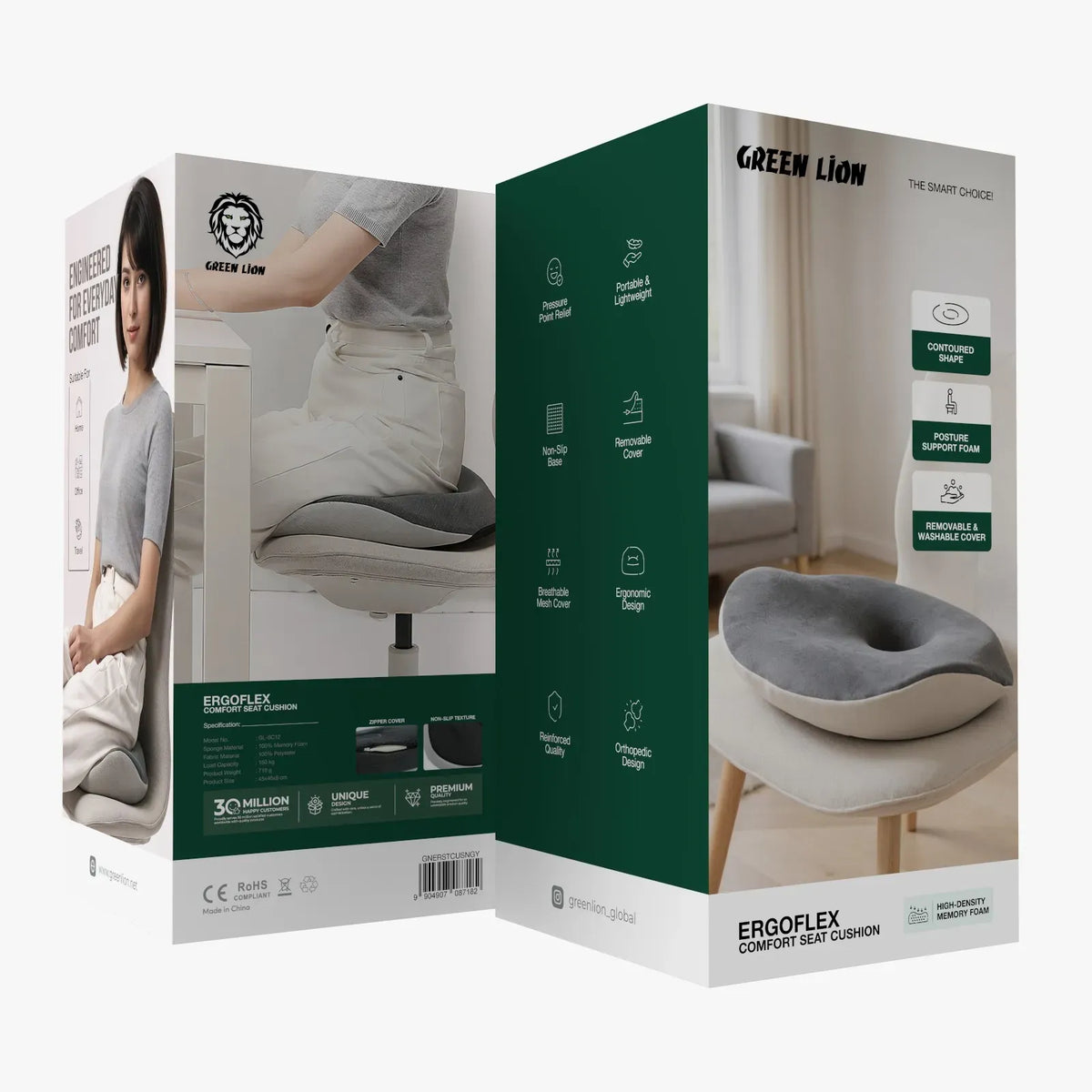 Green Lion Ergoflex Comfort Seat Cushion Gray – image 12