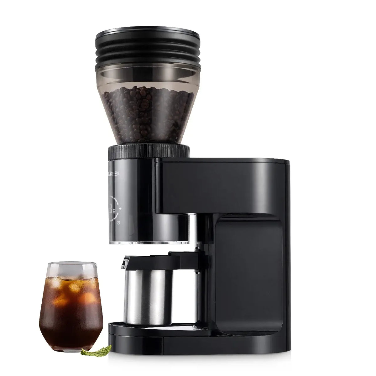 LePresso Grindeur Conical Burr Grinder with Digital Weight Control Black – image 3