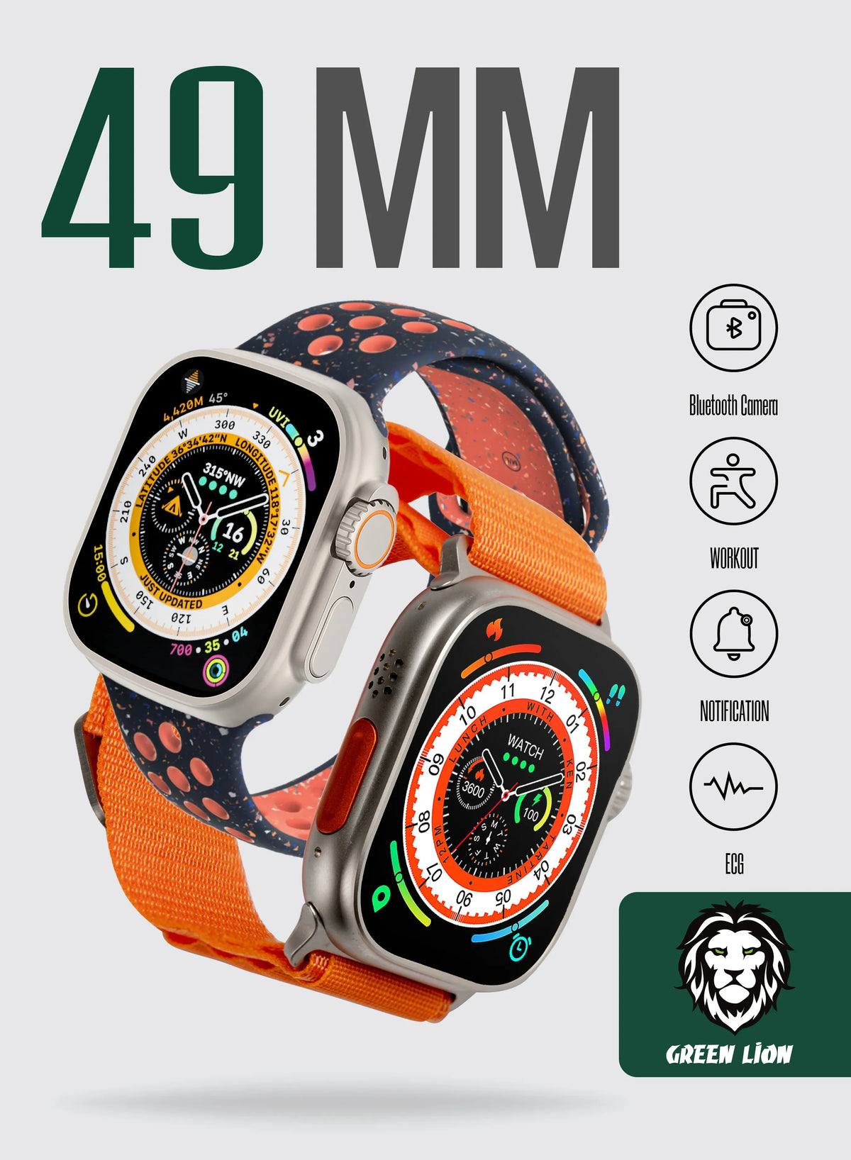 Green Lion Ultra Active Smart Watch - Orange – image 9
