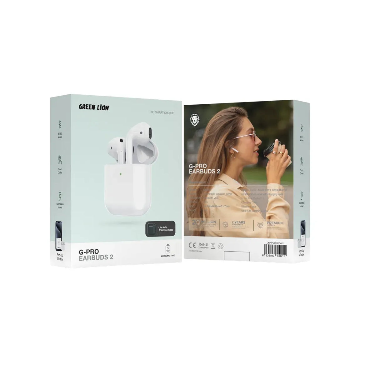 Green Lion G Pro Earbuds 2 White – image 2