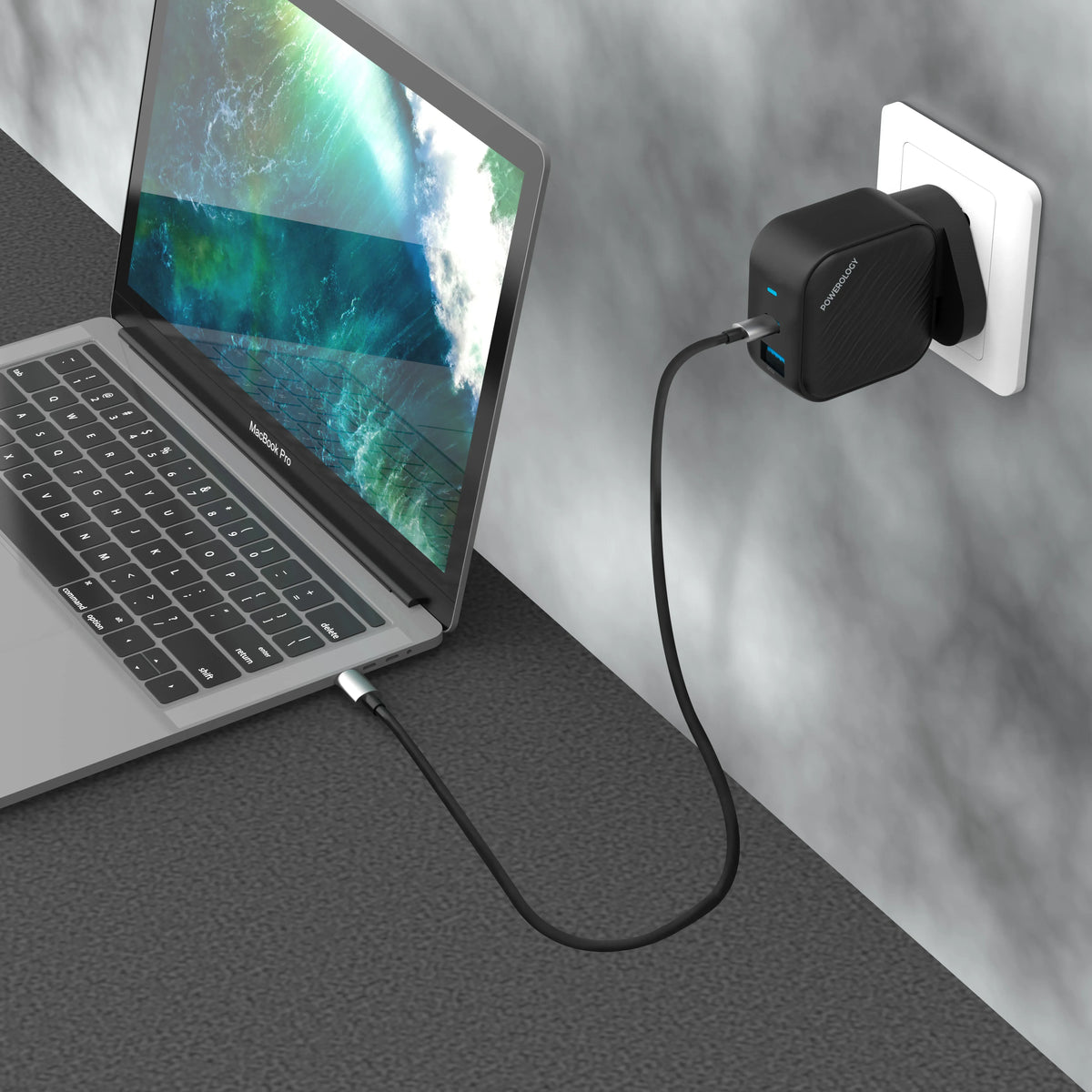 Powerology Gan Dual Port Wall Charger Black – image 7