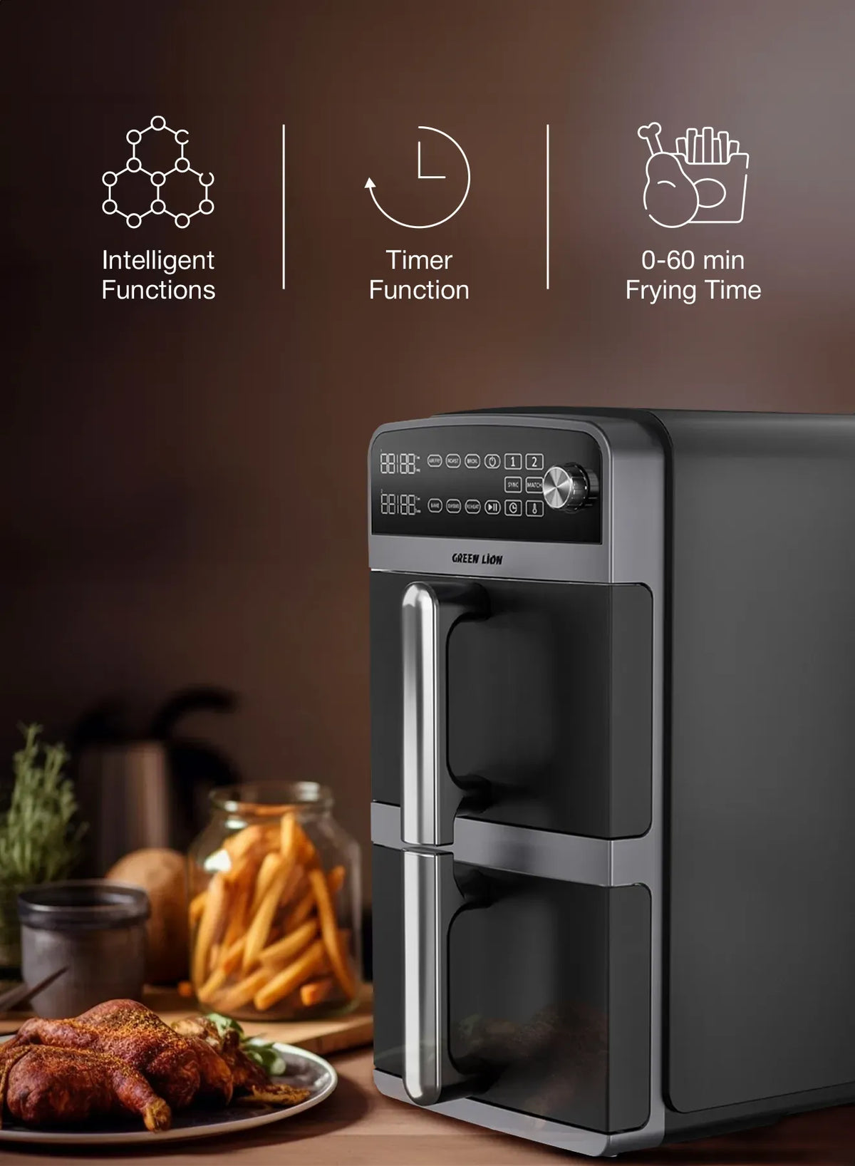 Green Lion Double Decker Air Fryer 10 L - Black – image 7