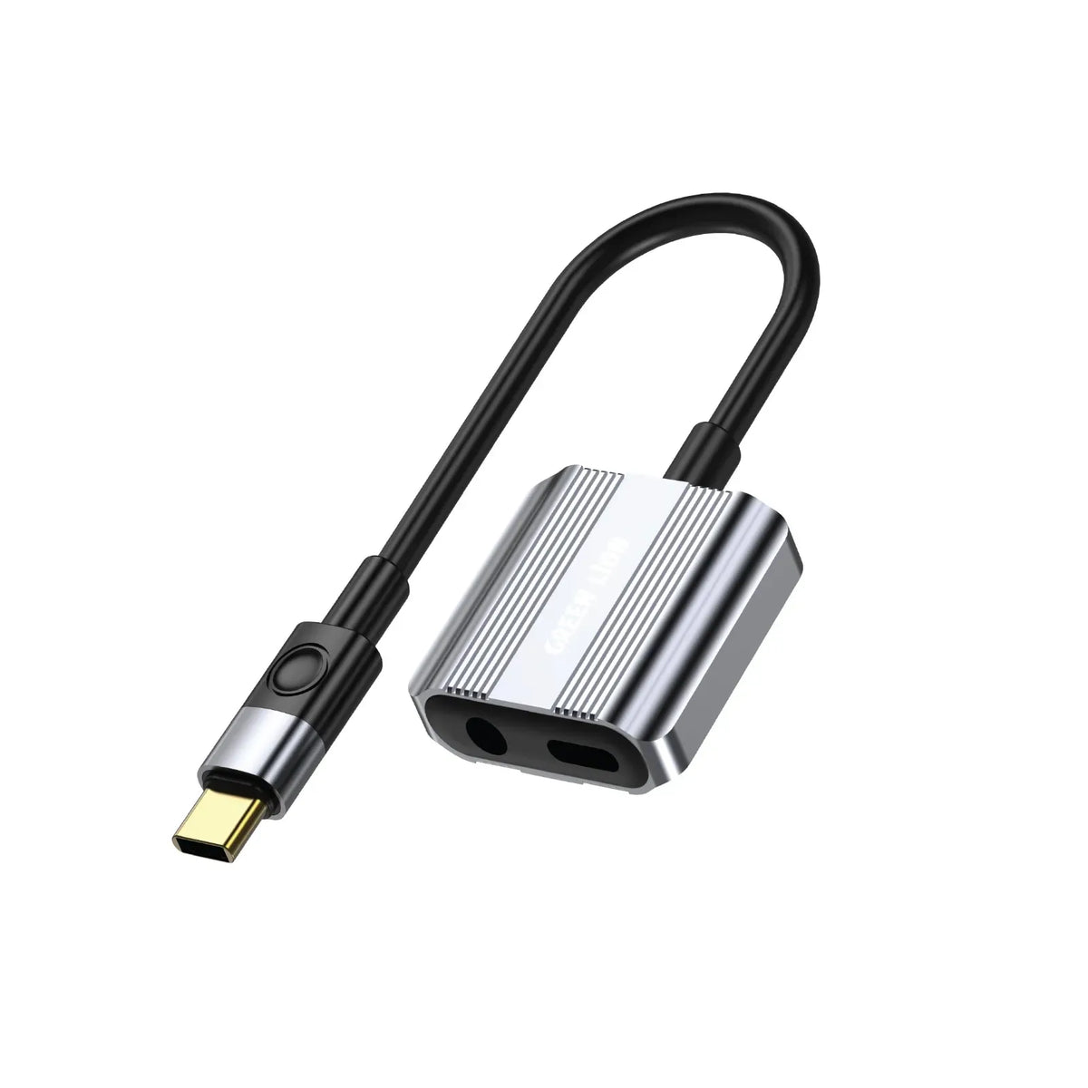 Green Lion 2 in 1 Splitter Adapter Type C to Aux Type C Grey – image 3