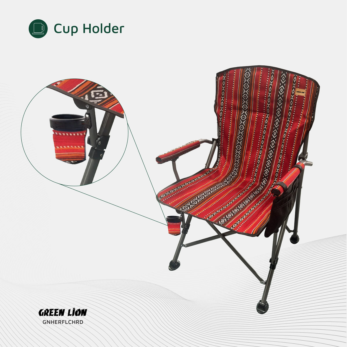 Green Lion Heritage Foldable Chair Red – image 11