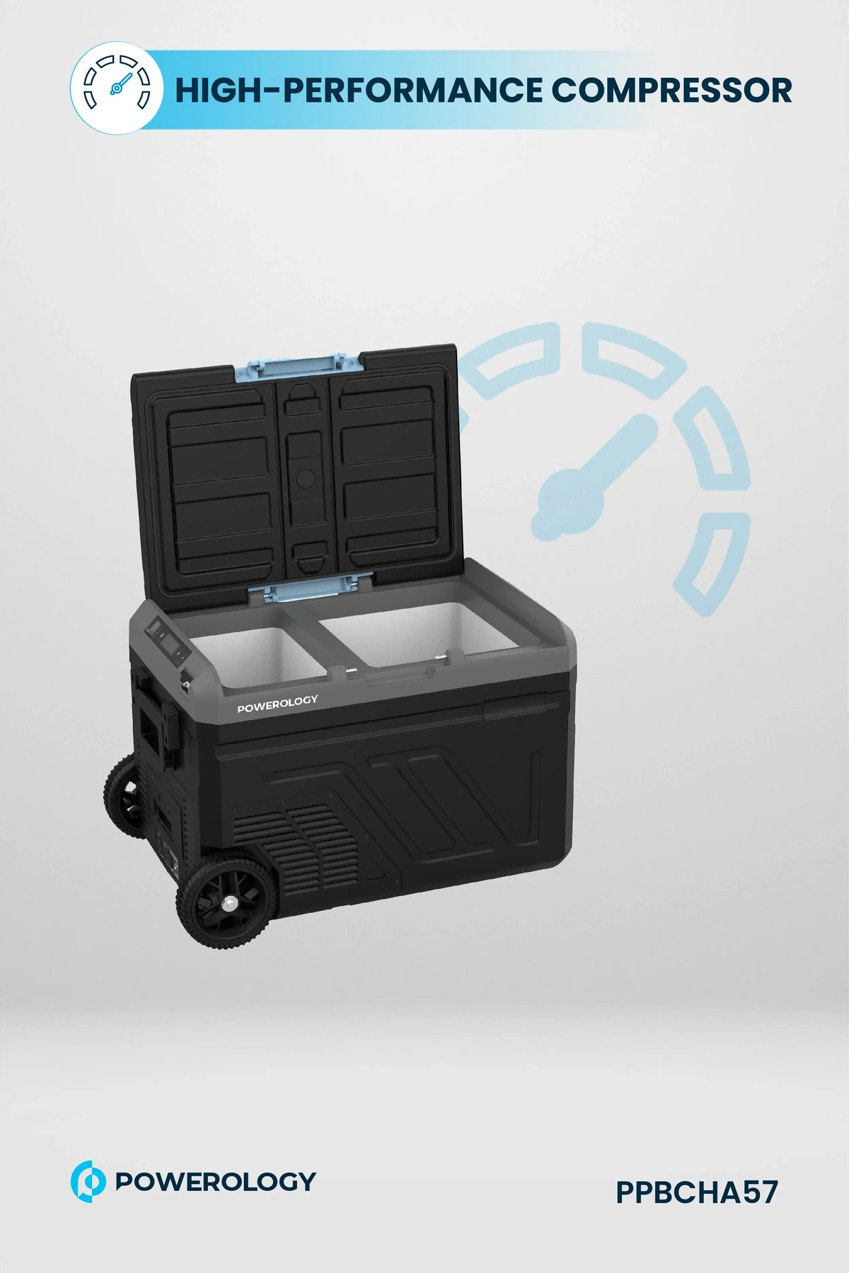 Powerology Dual Compartment Smart Fridge and Freezer 40l Gray – image 15