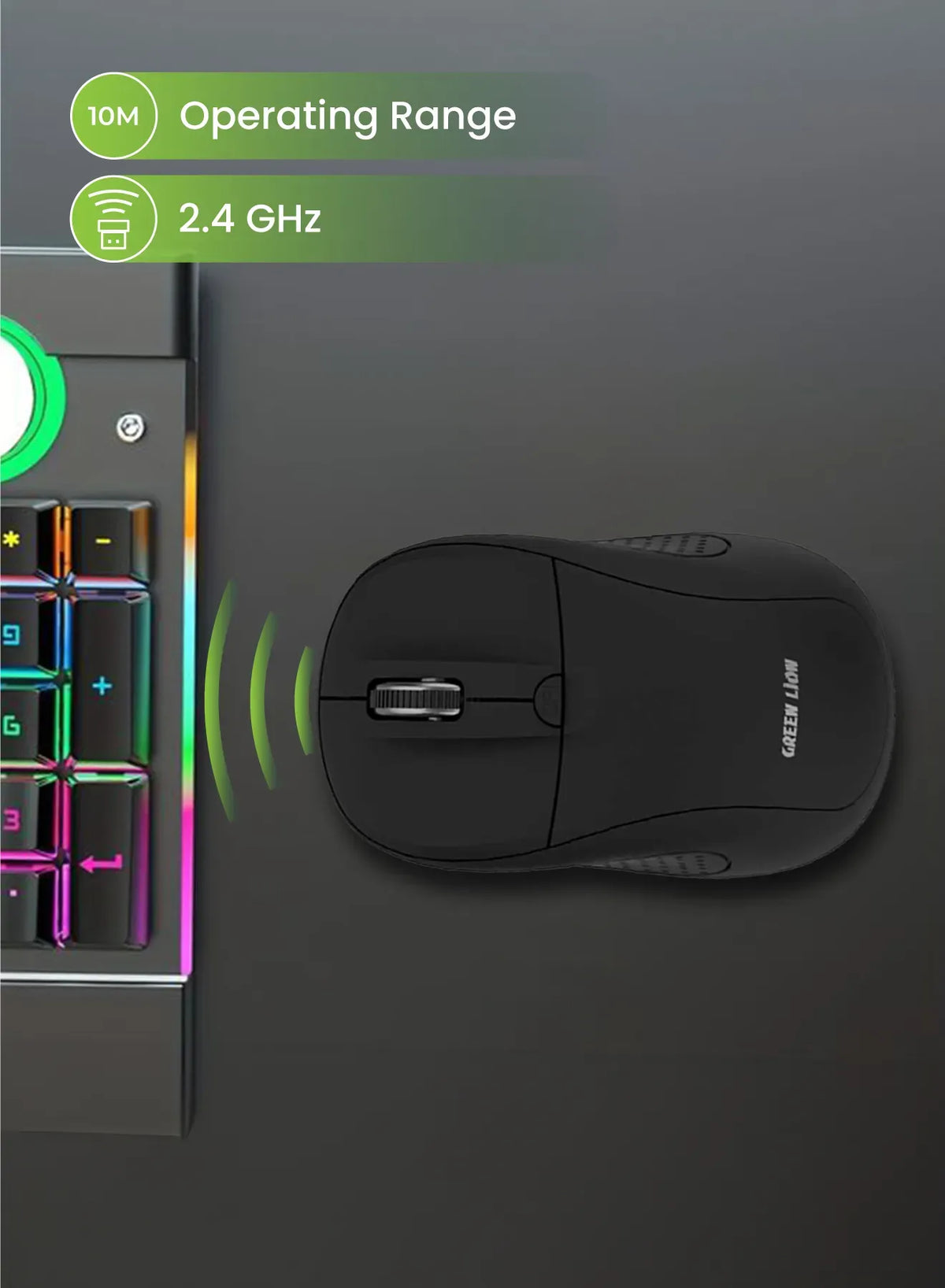 Green Lion G200 Wireless Mouse Black – image 13