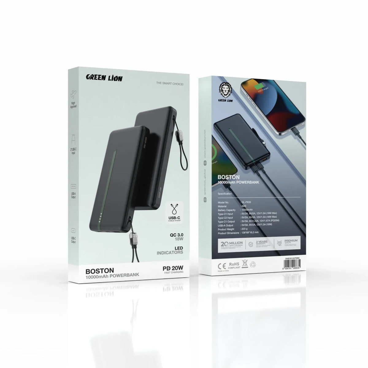 Green Lion Boston 10000 m Ah Power Bank PD 20 W - Black – image 2