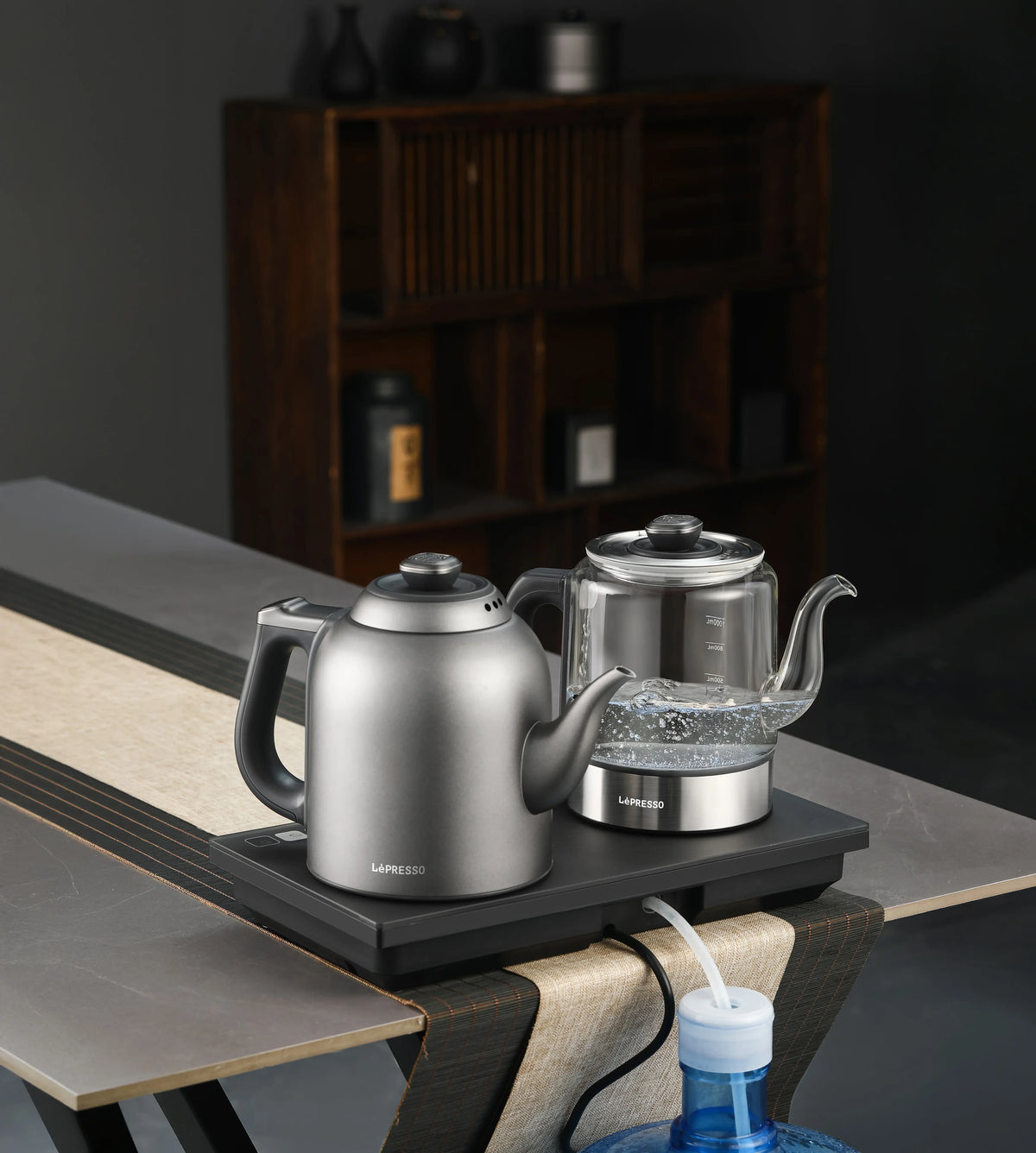 LePresso Aurabrew Tea Brewer and Water Boiler with Interactive Panel Gray – image 1