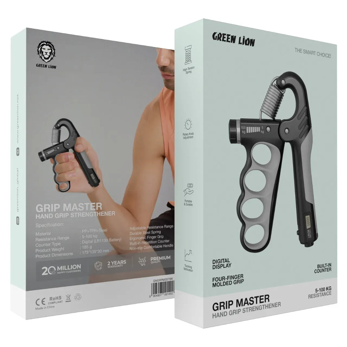 Green Lion Grip Master Hand Grip Strengthener - Black – image 2