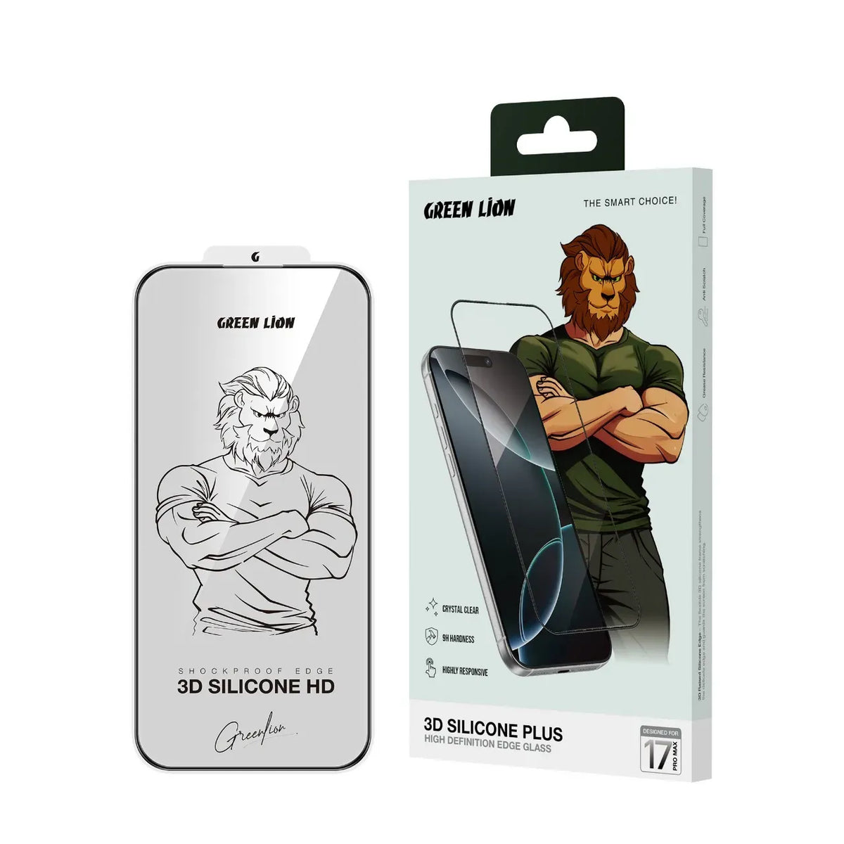 Green Lion 3 DSilicone Plus Screen Protector - Black Edge/Clear – image 5