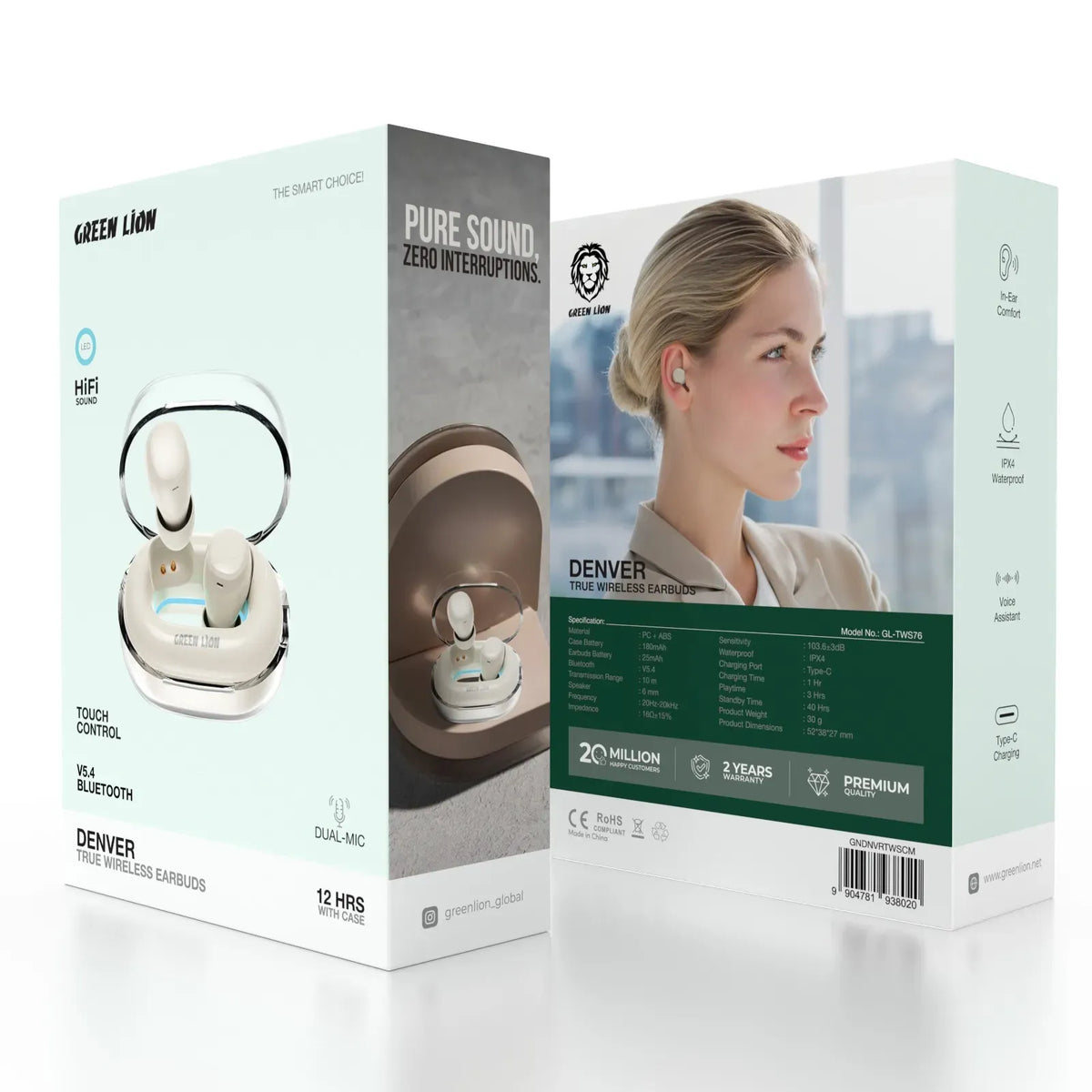 Green Lion Denver True Wireless Earbuds - Cream – image 9