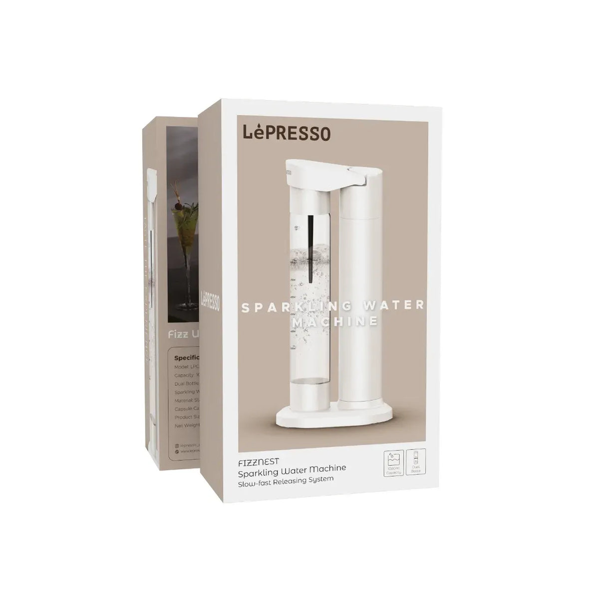 LePresso Fizznest Sparkling Water Machine - White