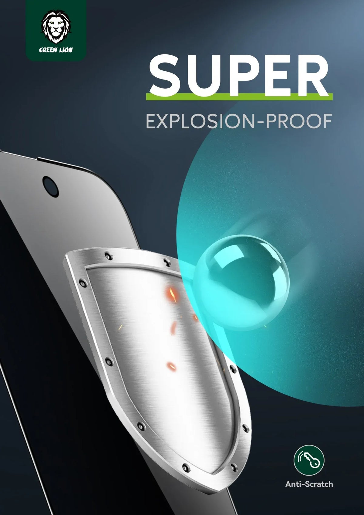 Green Lion 3d Scratch Free Round Edge Glass Screen Protector for Iphone 14 Pro – image 7