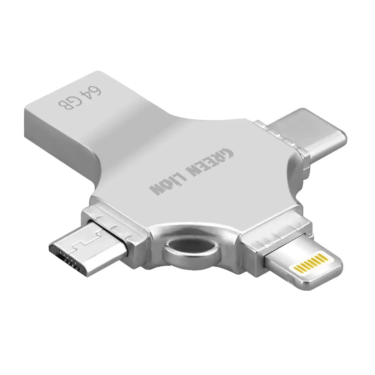 Green Lion 4 in 1 USB Flash Drive 64gb Silver – image 9