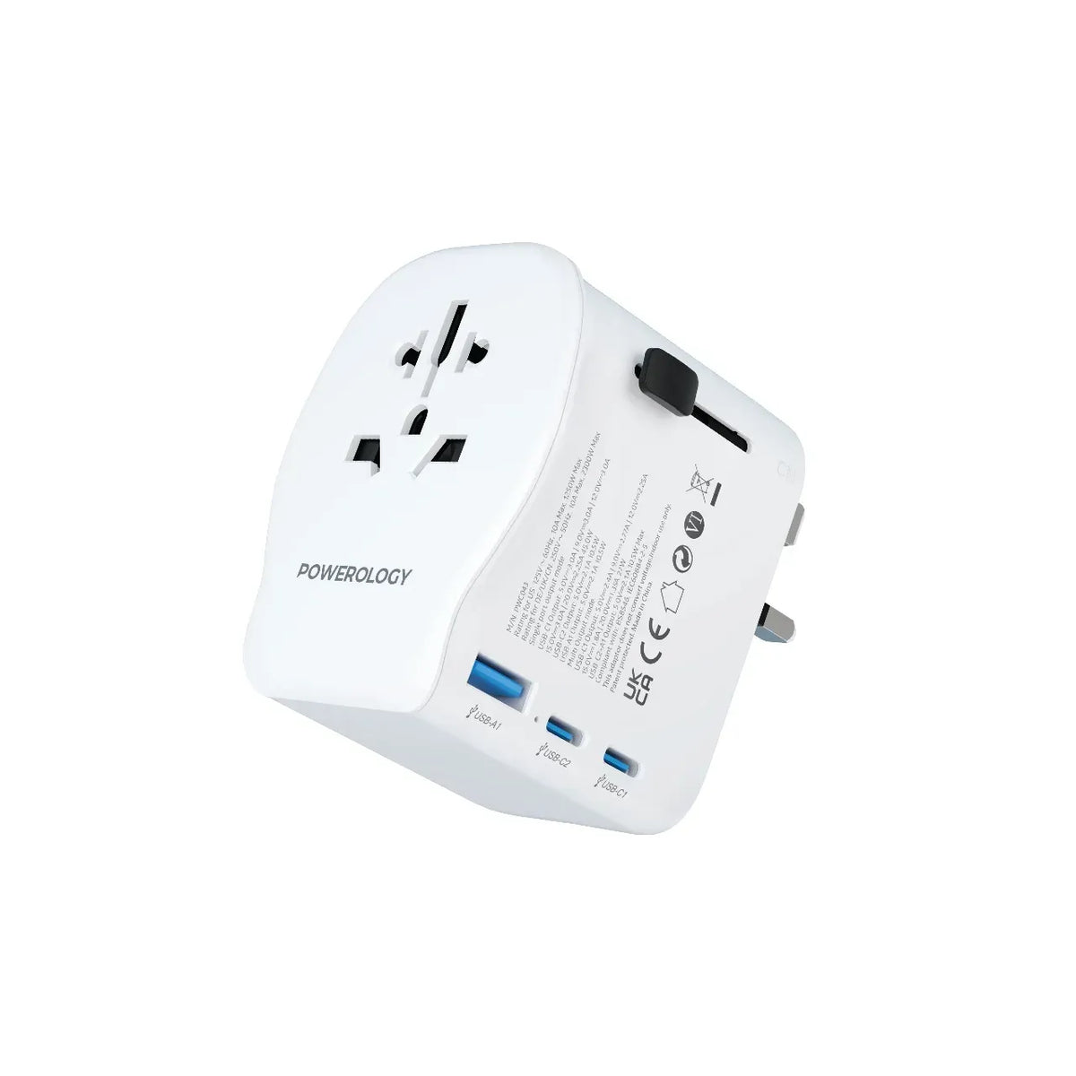 Powerology Universal Travel Adapter 2300w White – image 6
