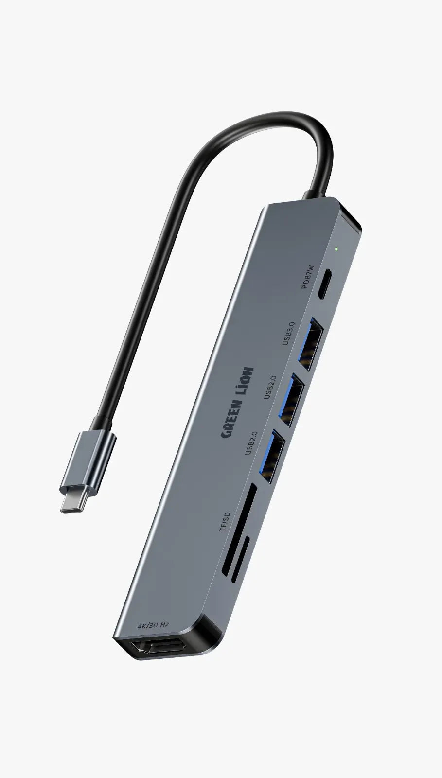 Green Lion 7 in 1 USB C Hub Gray – image 7