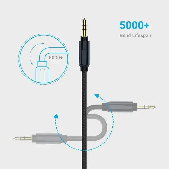 Powerology Aluminum Braided Audio Cable Lightning to 3.5 mm AUX(1.2 m/4 ft) - Black – image 9